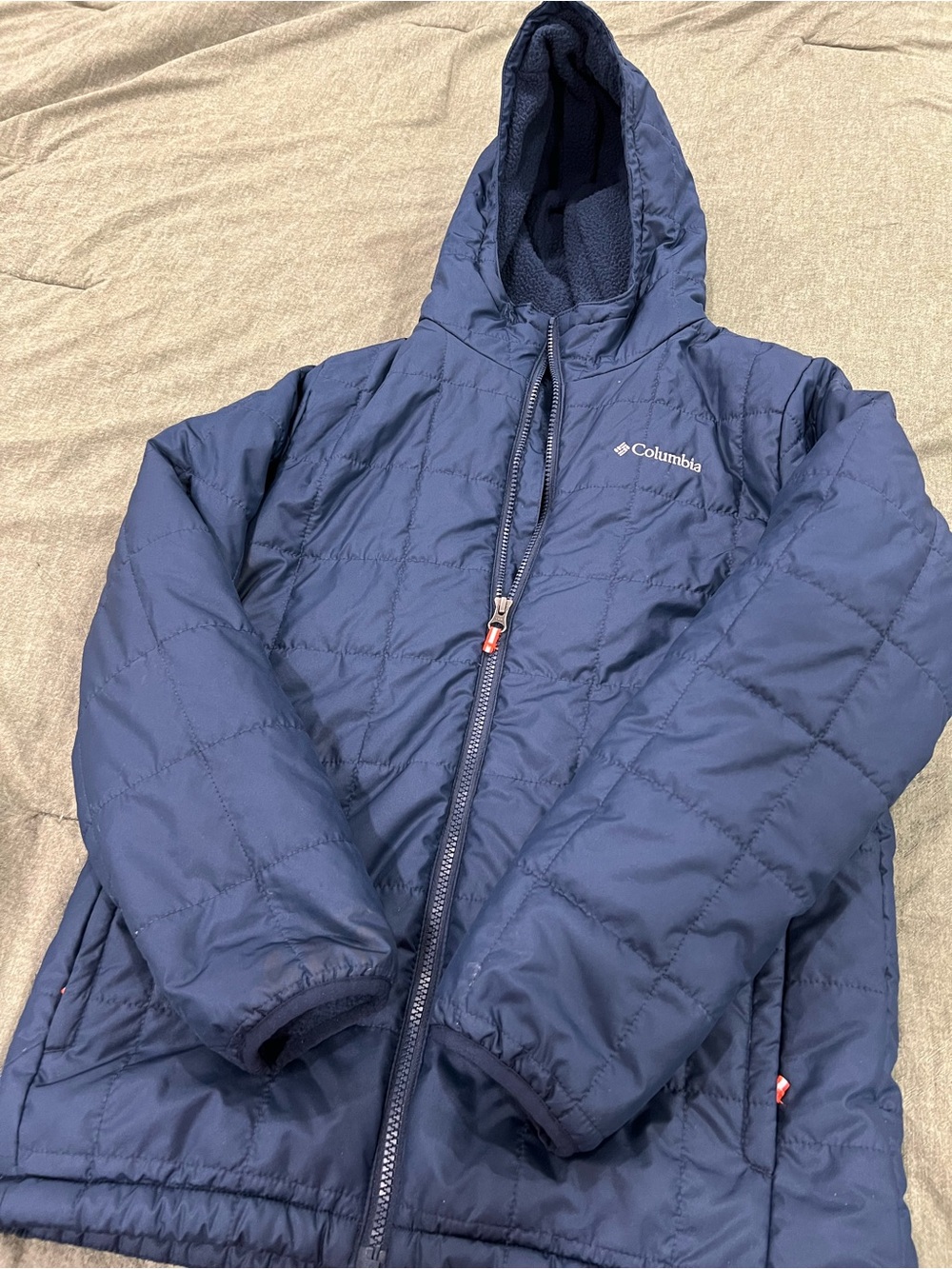 Columbia Navy Quilted Hooded Puffer Jacket